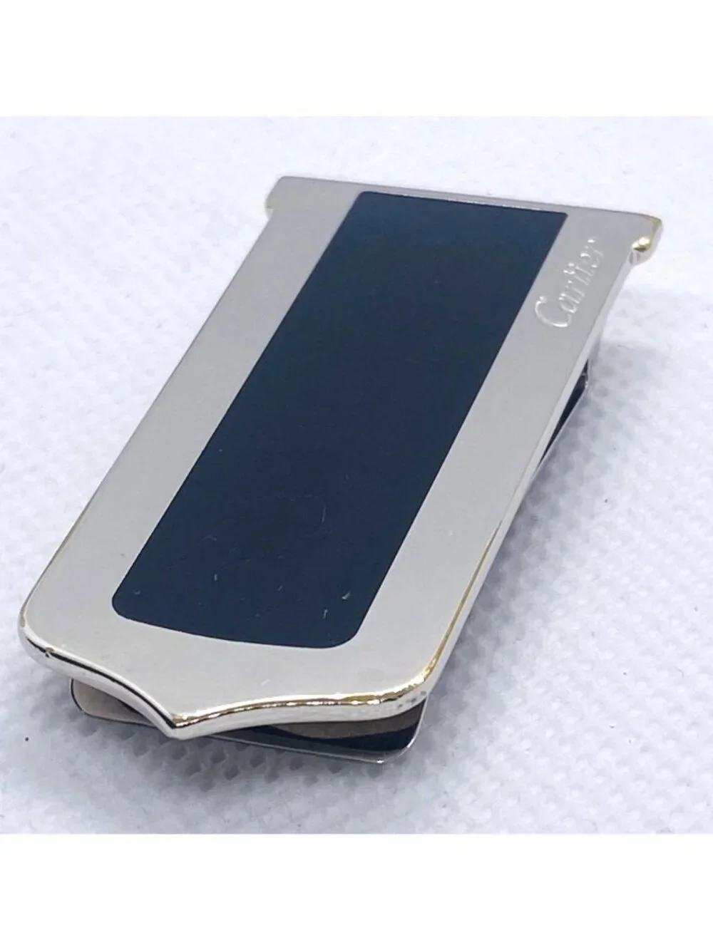 Cartier Stainless Steel Black Lacquer Money Clip